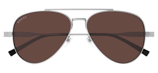 Gucci GG1874S Sunglasses - Gunmetal / Brown