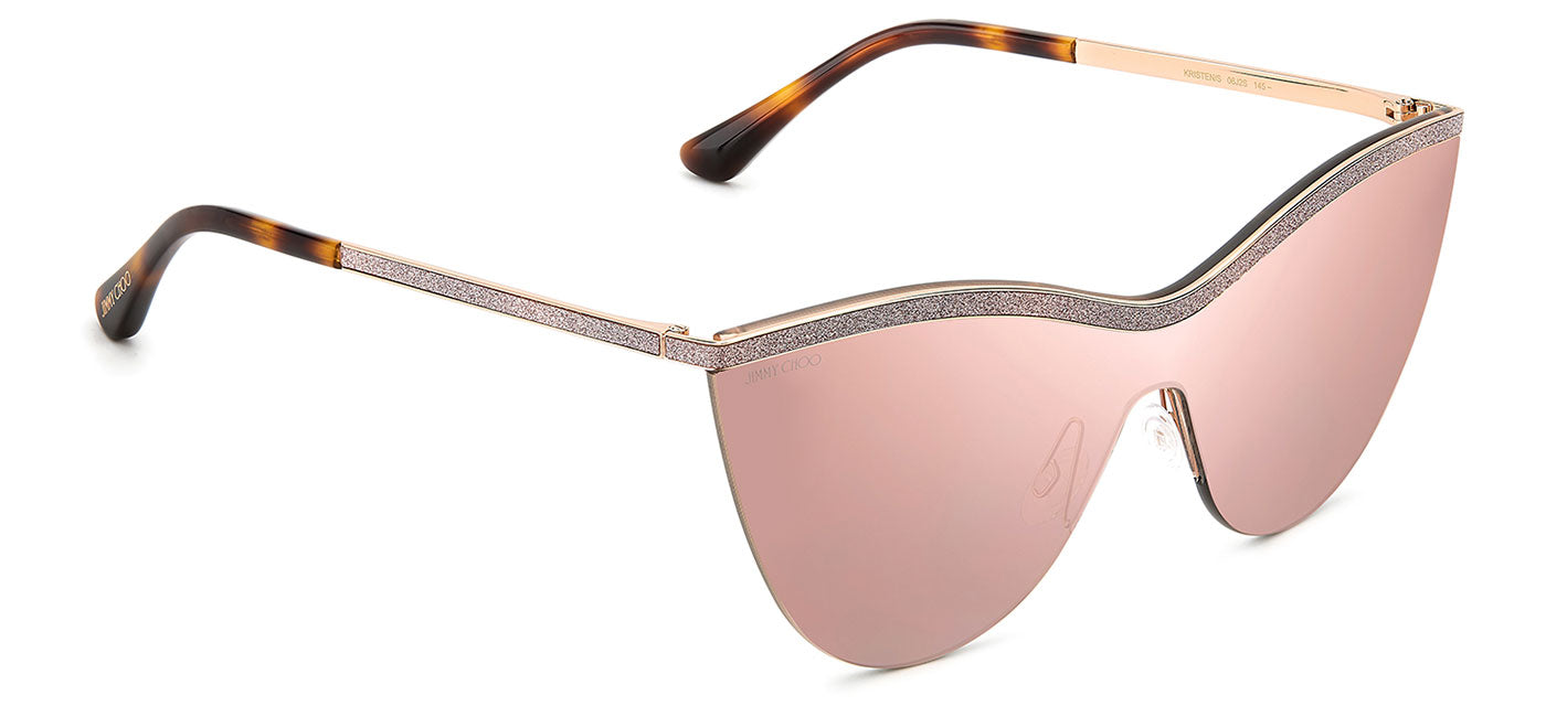 Jimmy Choo Kristen Sunglasses - Gold Havana / Pink Flash Silver