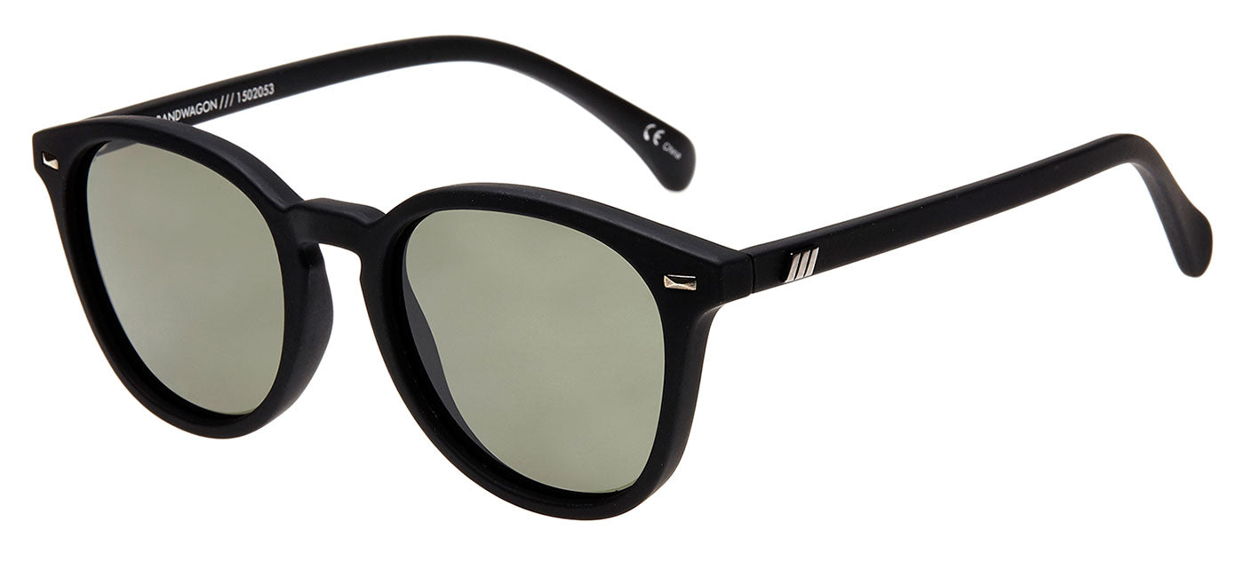 Le Specs Bandwagon Sunglasses - Black Rubber / Khaki