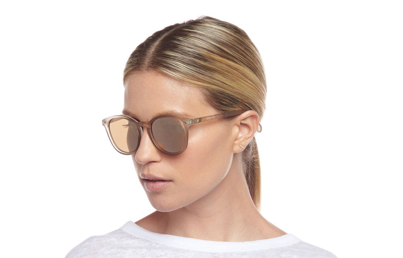 Le Specs Bandwagon Sunglasses - Matte Stone / Gold Mirror