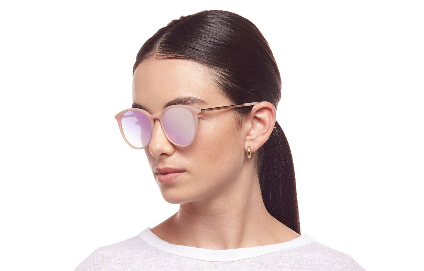 Le Specs Le Danzing Sunglasses - Rose Mist & Rose Gold / Rose Gradient Mirror
