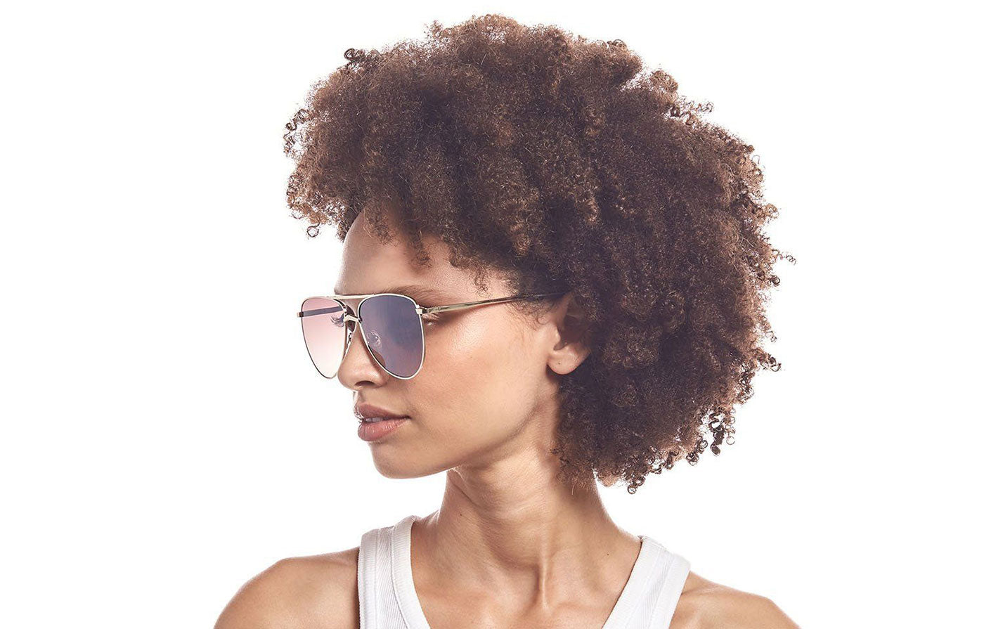 Le Specs High Fangle Sunglasses - Gold / Purple Gradient