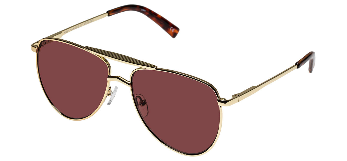 Le Specs High Fangle Sunglasses - Bright Gold / Amber