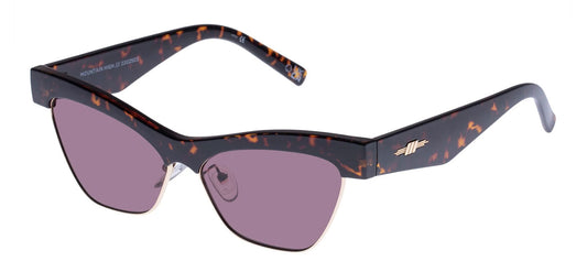 Le Specs Mountain High Sunglasses - Tokyo Tort & Gold / Brown Smoke