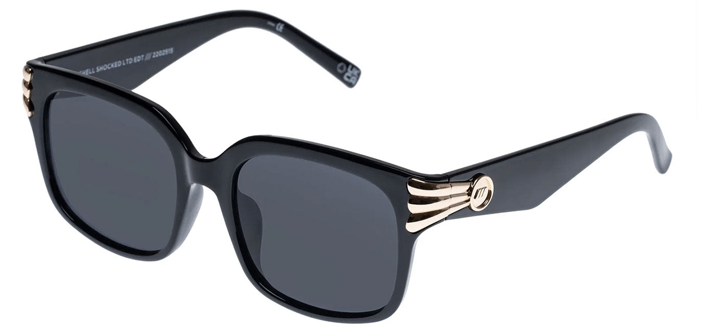 Le Specs Shell Shocked Sunglasses - Black / Smoke
