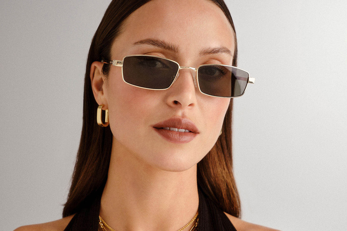 Le Specs Bizarro Sunglasses - Bright Gold & Clear / Khaki Mono