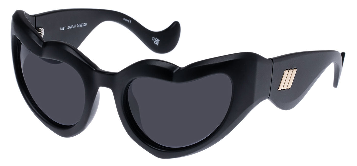 Le Specs Fast Love Sunglasses - Matte Black / Smoke Mono