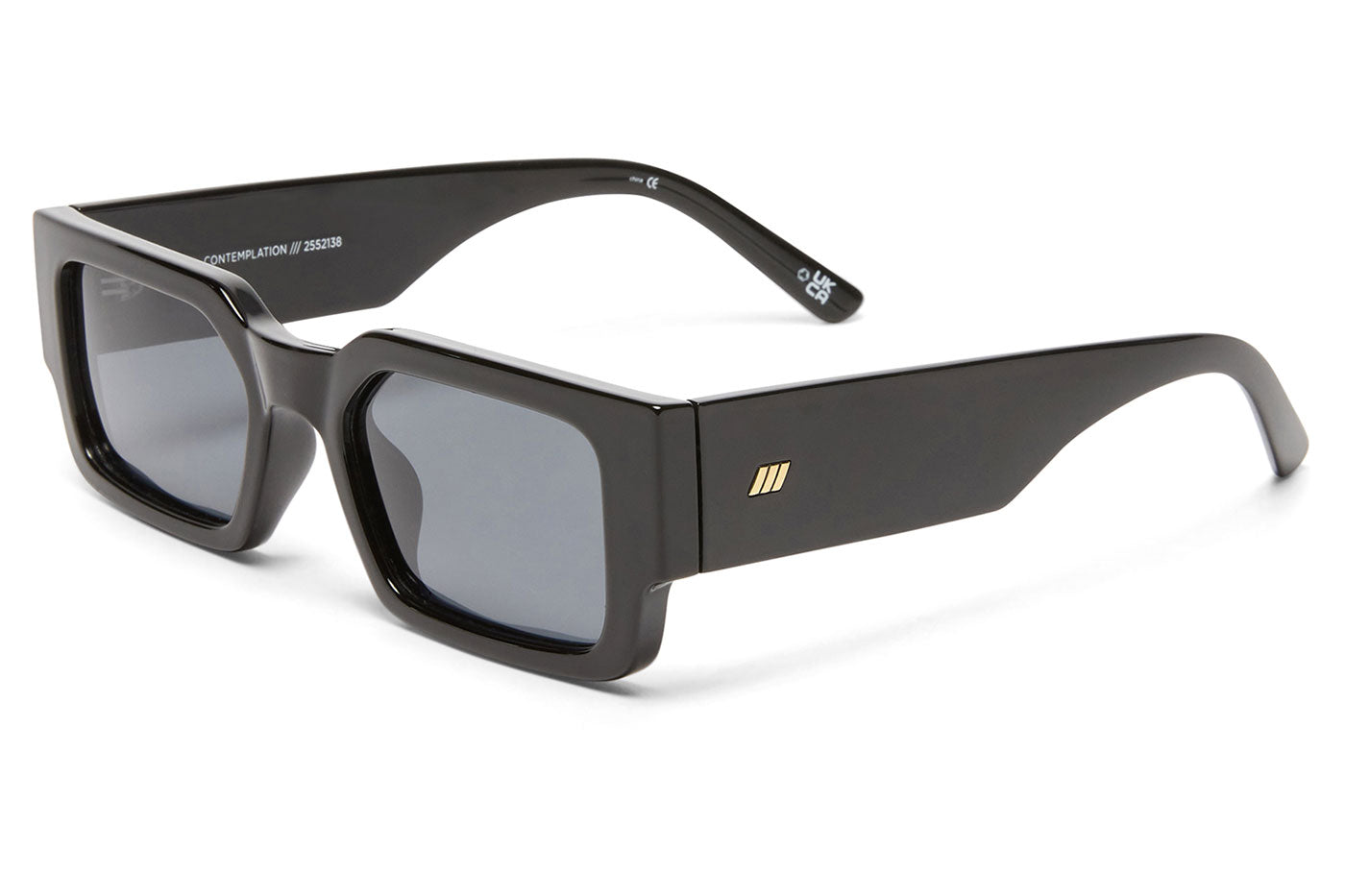 Le Specs Contemplation Sunglasses - Black / Smoke Mono Polarised