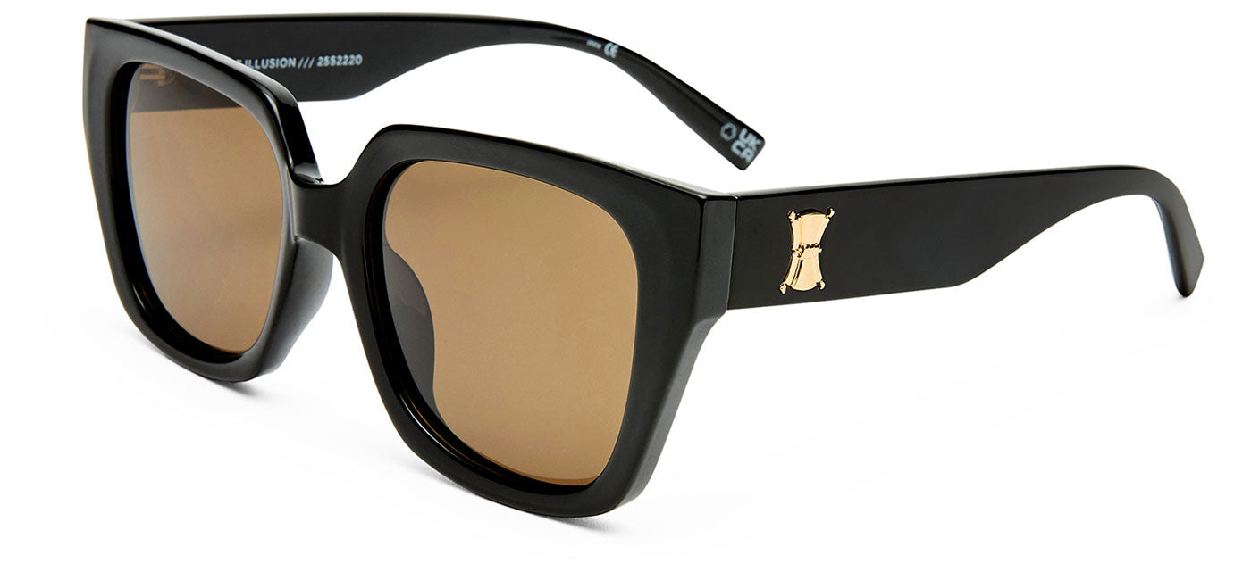 Le Specs The Illusion Sunglasses - Black / Brown Mono Polarised