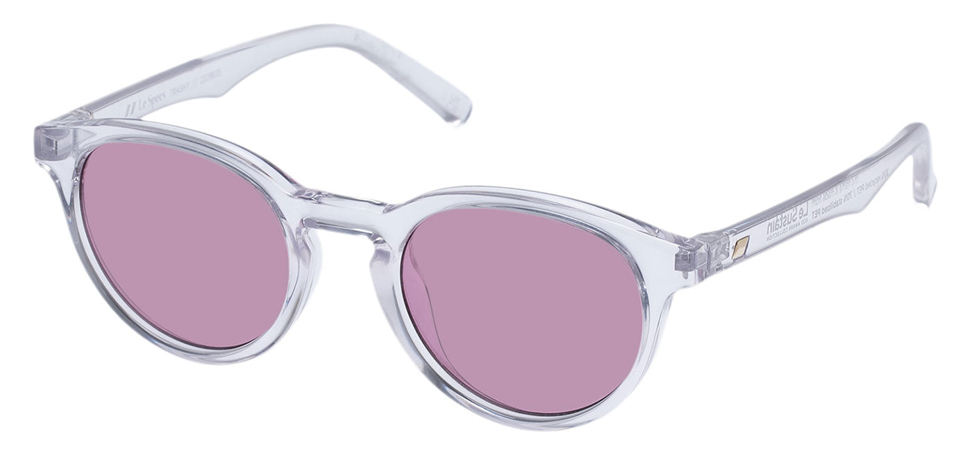 Le Specs Trashy Sunglasses - Crystal Clear / Violet Mono