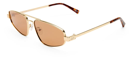 Le Specs Treasure Sunglasses - Gold / Chocolate Mono