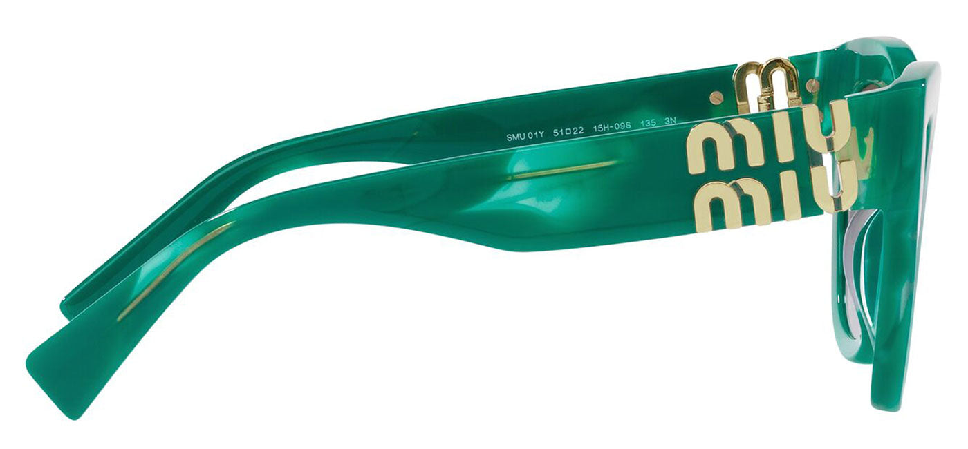 Miu Miu MU 01YS Sunglasses - Green / Grey Gradient