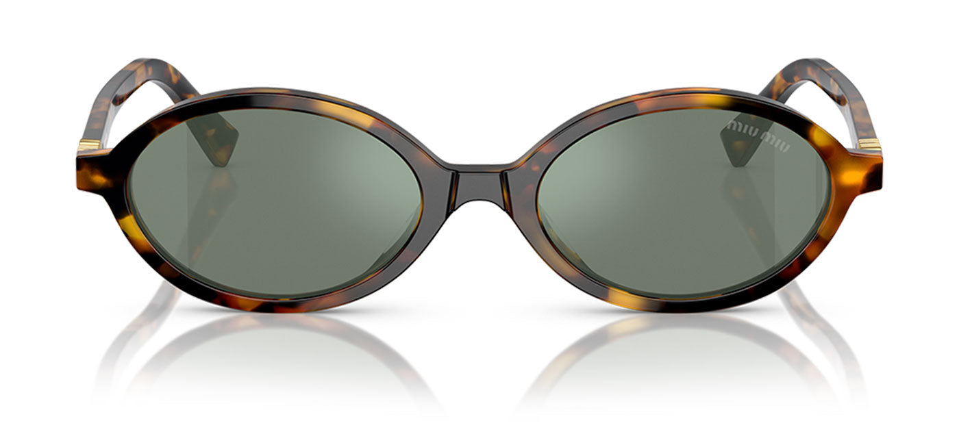 Miu Miu MU 04ZS Sunglasses - Honey Havana / Green Mirror Internal Silver