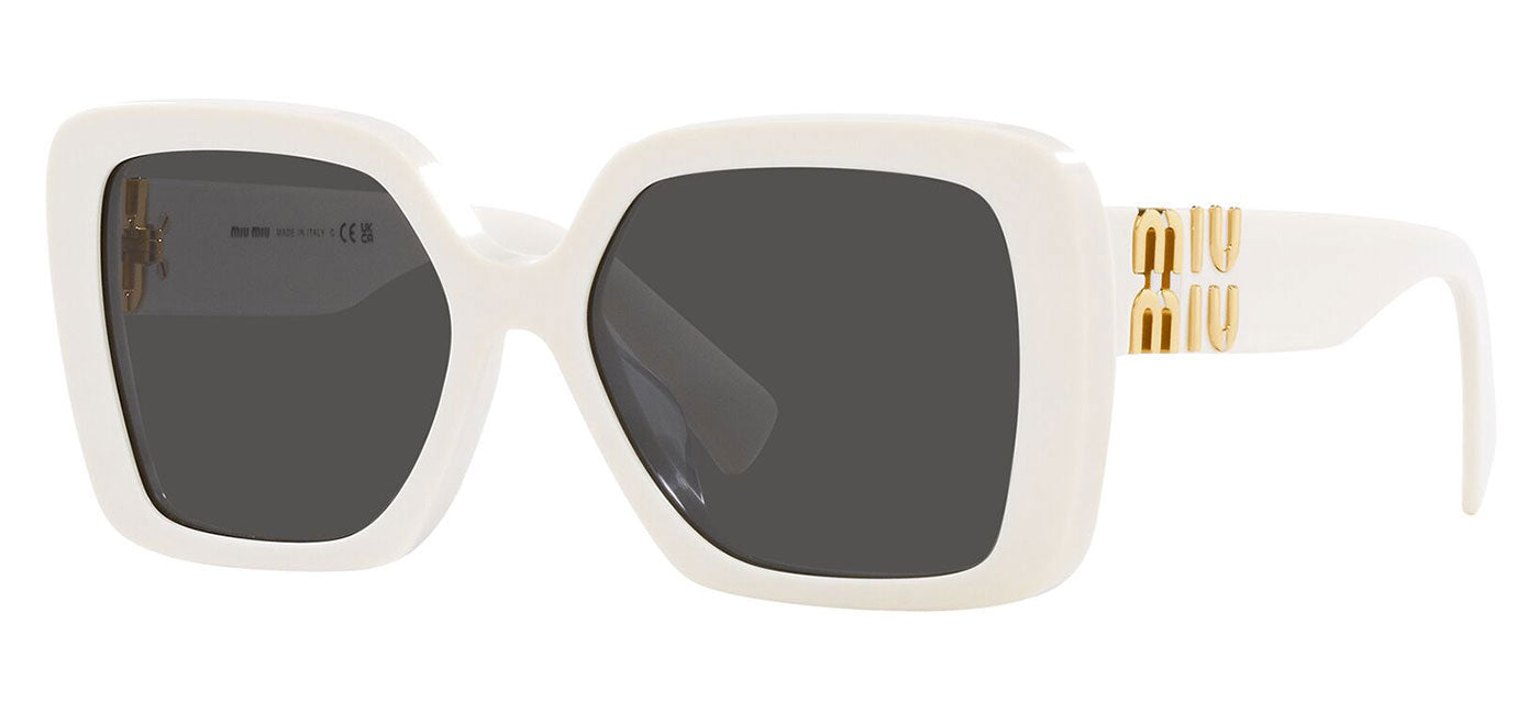 Miu Miu MU 10YS Sunglasses - White / Dark Grey