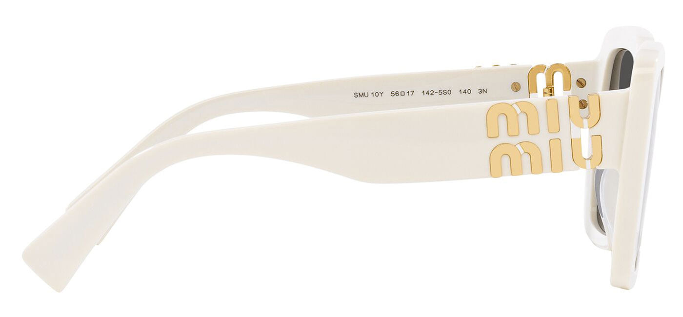 Miu Miu MU 10YS Sunglasses - White / Dark Grey