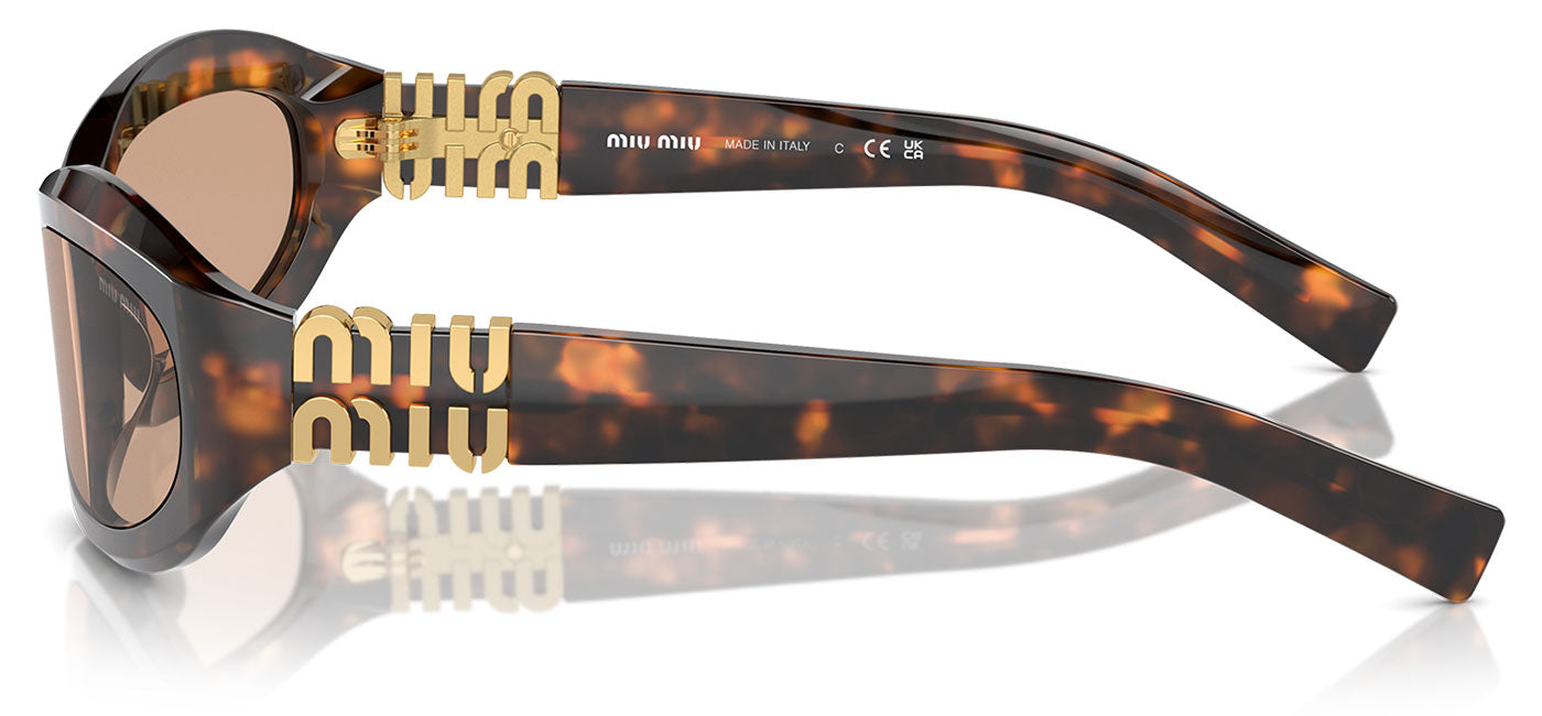Miu Miu MU 14ZS Sunglasses - Honey Havana / Dark Brown