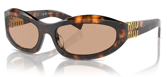 Miu Miu MU 14ZS Sunglasses - Honey Havana / Dark Brown