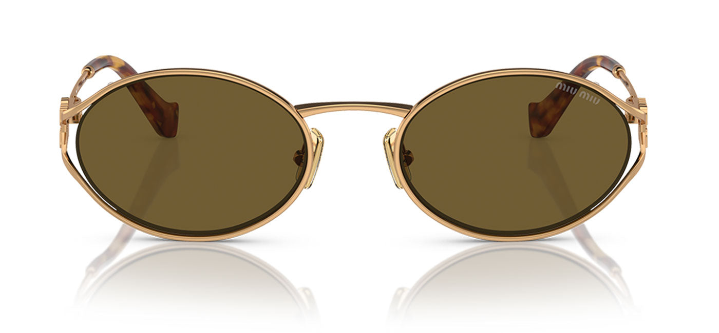 Miu Miu MU 52YS Sunglasses - Brass Gold / Dark Brown