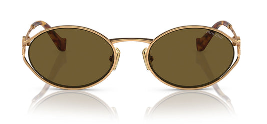 Miu Miu MU 52YS Sunglasses - Brass Gold / Dark Brown