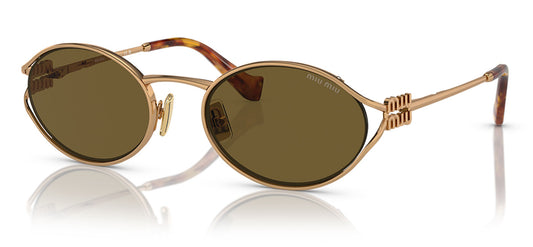 Miu Miu MU 52YS Sunglasses - Brass Gold / Dark Brown