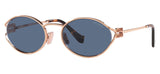 Miu Miu MU 52YS Sunglasses - Pink Gold / Dark Blue