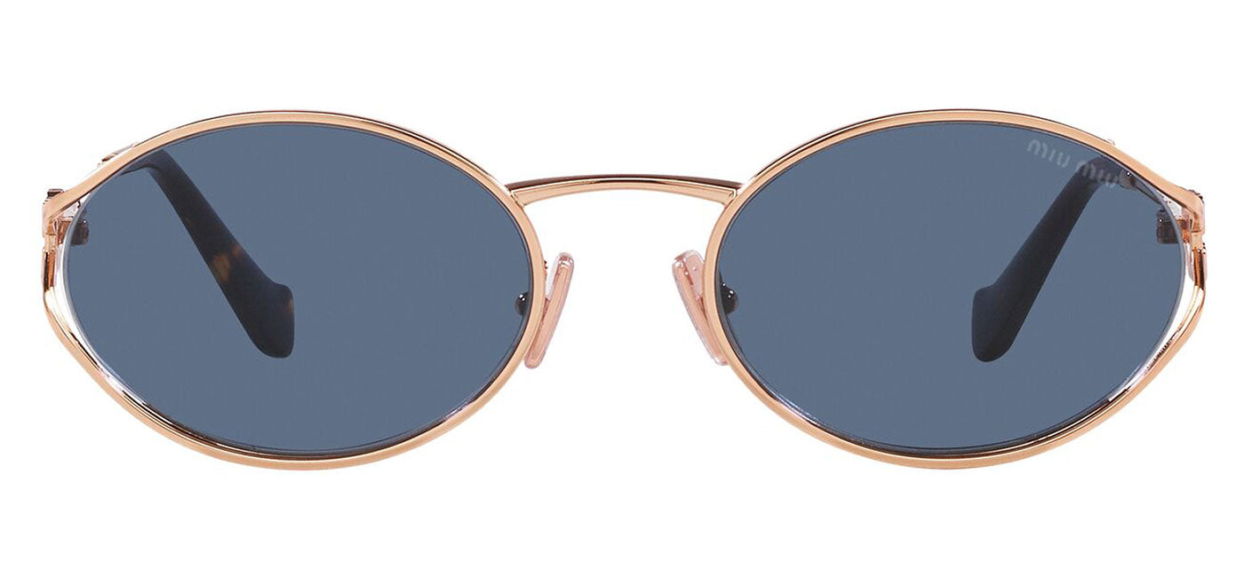 Miu Miu MU 52YS Sunglasses - Pink Gold / Dark Blue
