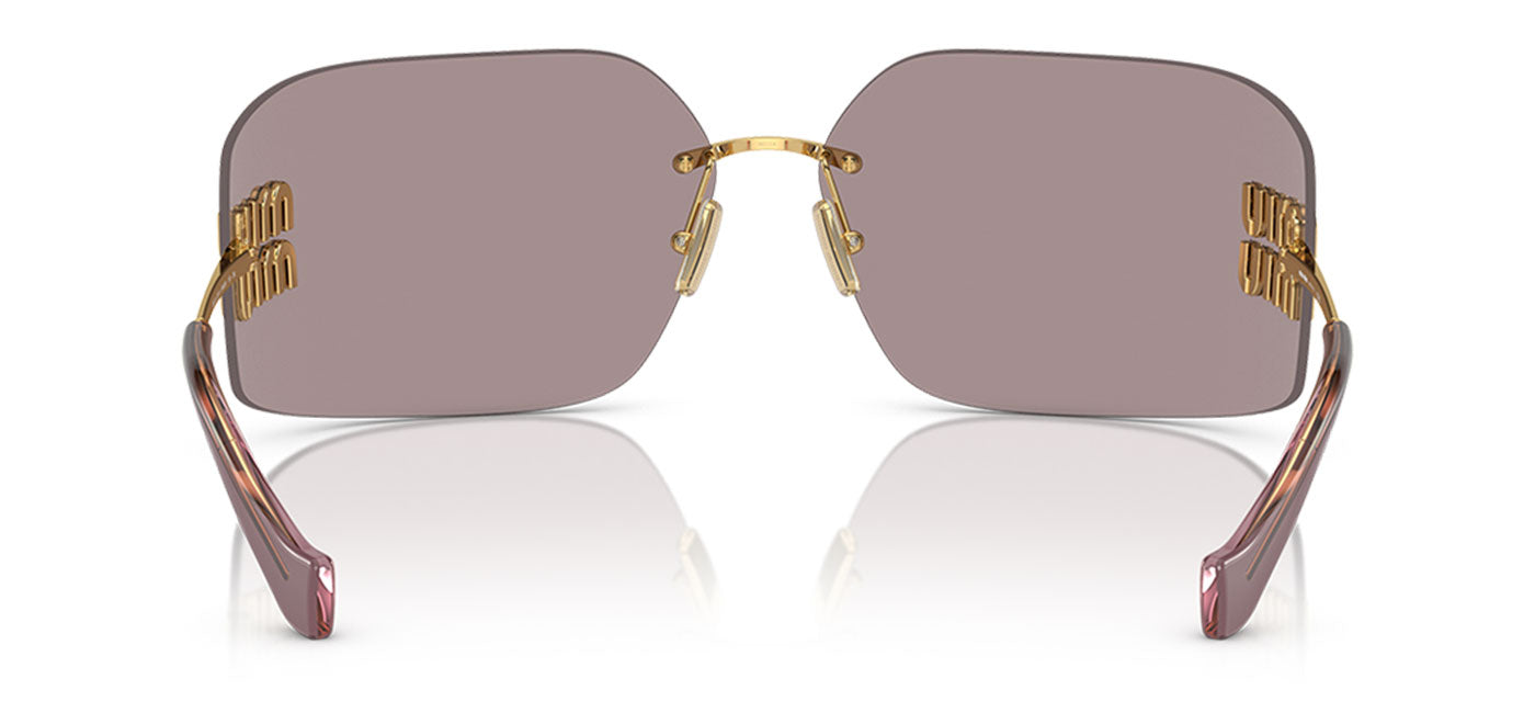 Miu Miu MU 54YS Sunglasses - Gold / Light Purple Brown