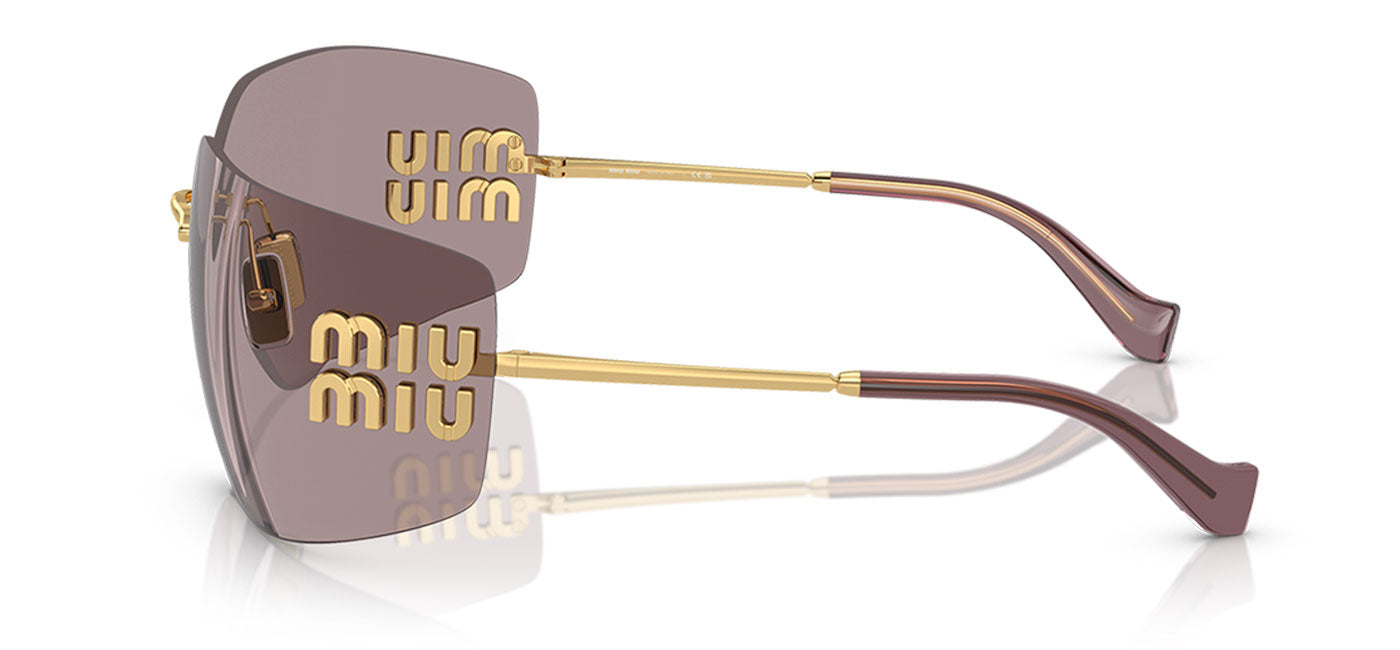 Miu Miu MU 54YS Sunglasses - Gold / Light Purple Brown