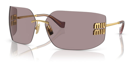 Miu Miu MU 54YS Sunglasses - Gold / Light Purple Brown
