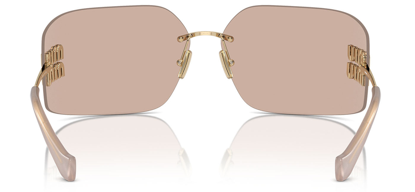 Miu Miu MU 54YS Sunglasses - Pale Gold / Pink Mirror