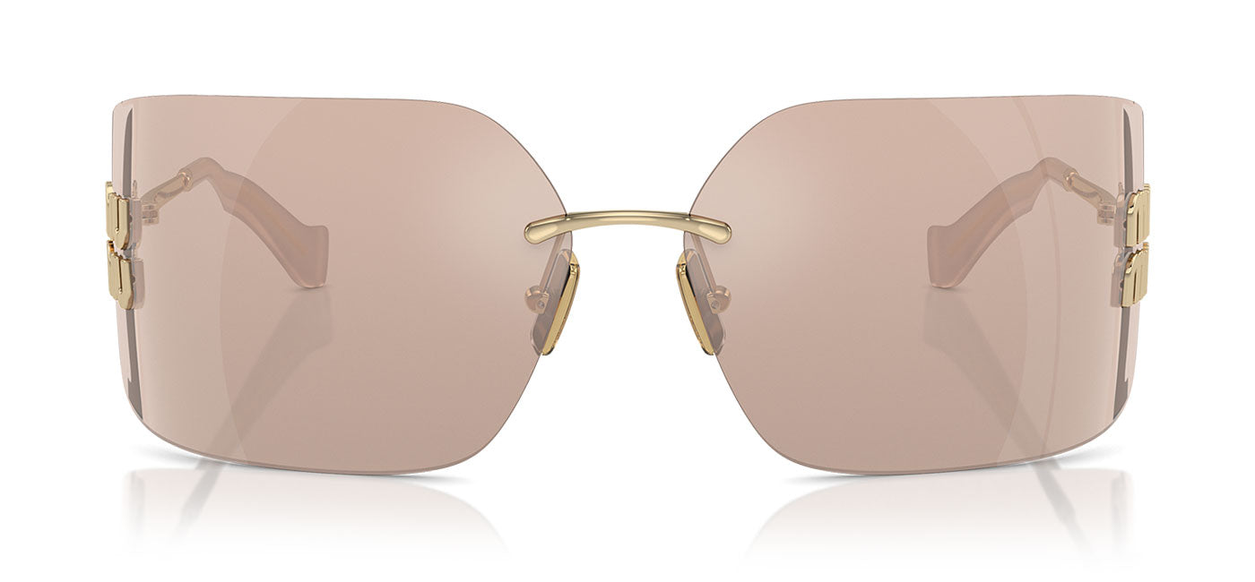 Miu Miu MU 54YS Sunglasses - Pale Gold / Pink Mirror