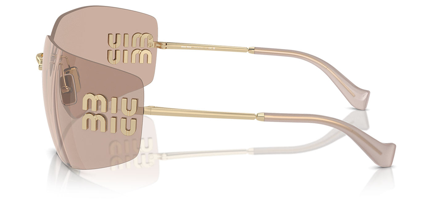 Miu Miu MU 54YS Sunglasses - Pale Gold / Pink Mirror