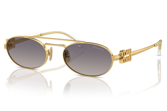 Miu Miu MU 54ZS Sunglasses - Gold / Grad Blue Mirror Silver Int