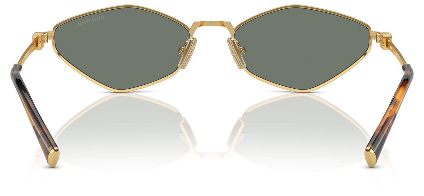Miu Miu MU 56ZS Sunglasses - Gold / Green Mirror Internal Silver