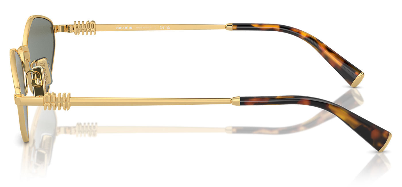 Miu Miu MU 56ZS Sunglasses - Gold / Green Mirror Internal Silver
