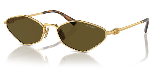 Miu Miu MU 56ZS Sunglasses - Gold / Dark Brown
