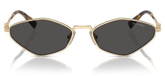 Miu Miu MU 56ZS Sunglasses - Pale Gold / Dark Grey
