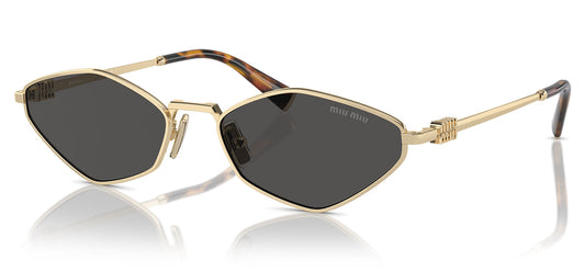 Miu Miu MU 56ZS Sunglasses - Pale Gold / Dark Grey