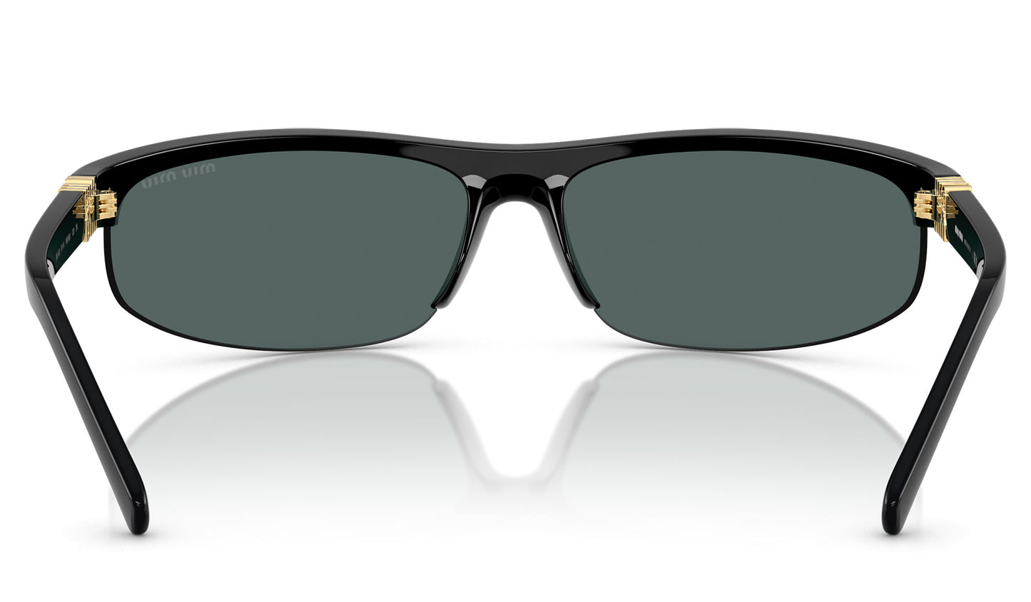 Miu Miu MU A02S Sunglasses - Black / Dark Grey Mirror Pink