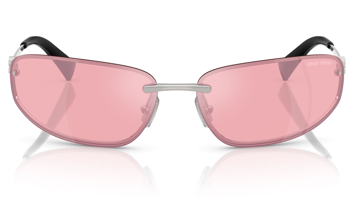 Miu Miu MU A50S Sunglasses - Silver / Mirror Pink