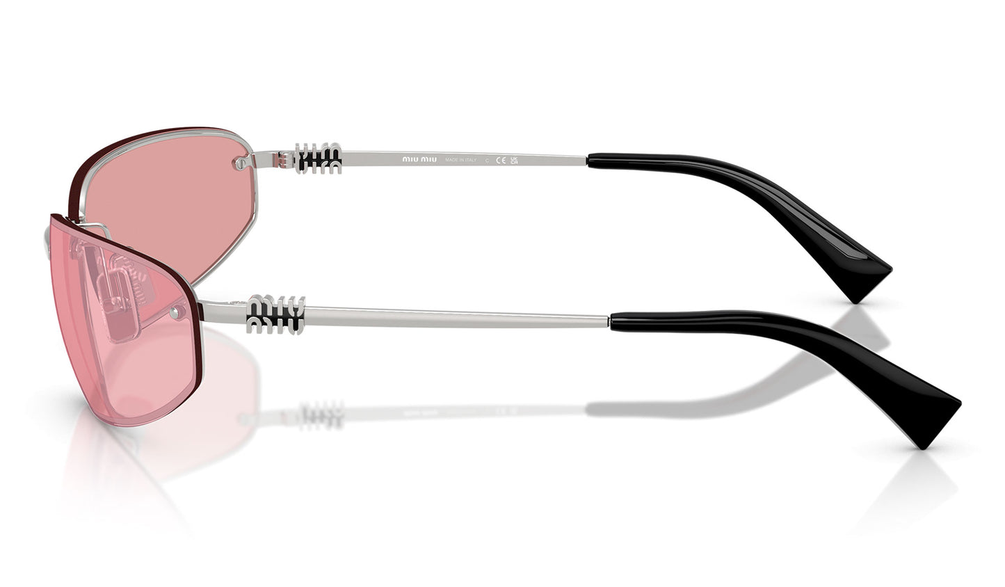 Miu Miu MU A50S Sunglasses - Silver / Mirror Pink