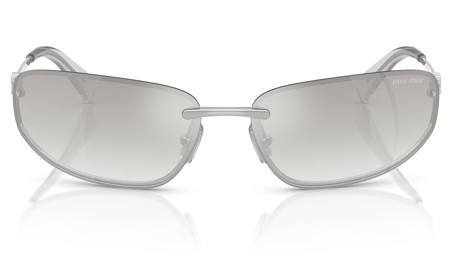 Miu Miu MU A50S Sunglasses - Silver / Clear Silver Gradient