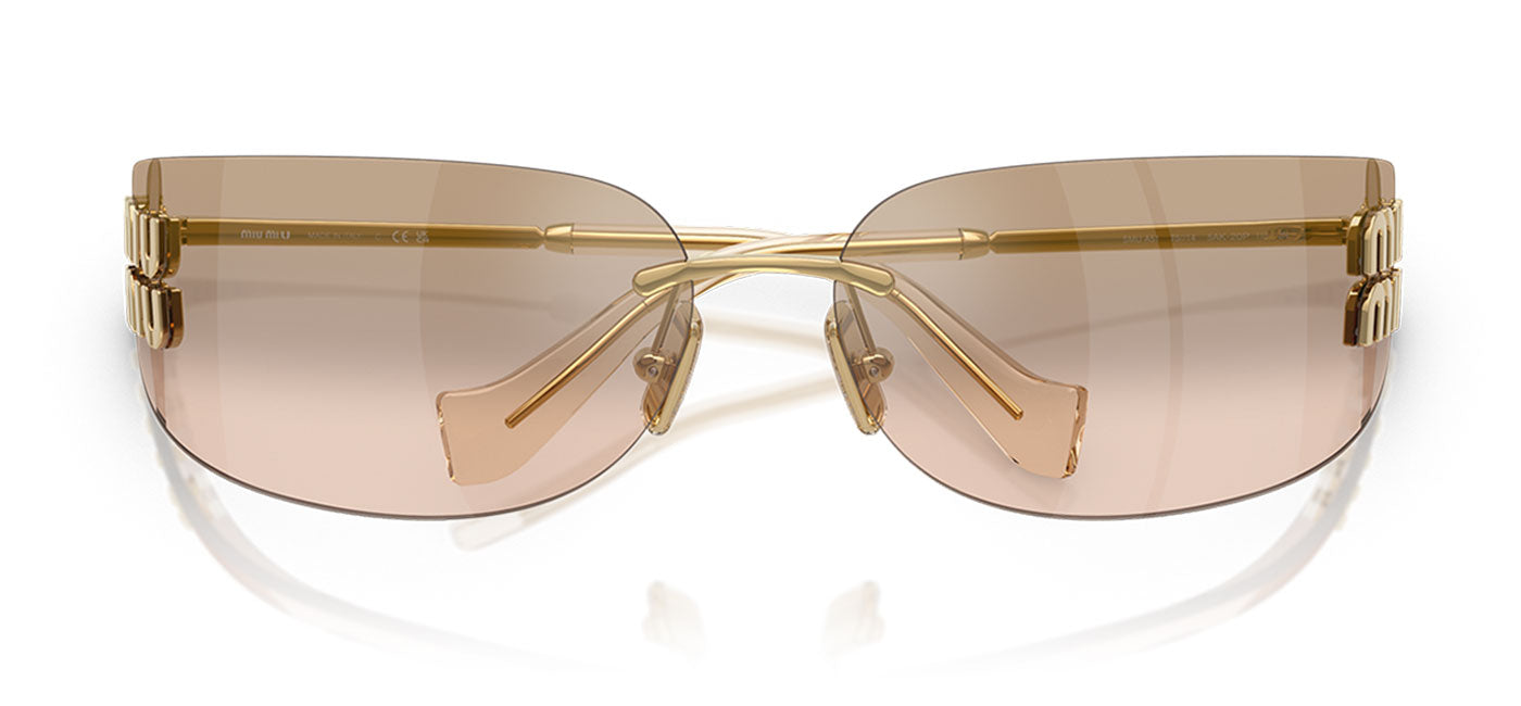 Miu Miu MU A51S Sunglasses - Gold / Light Brown Mirror Bronze Grad