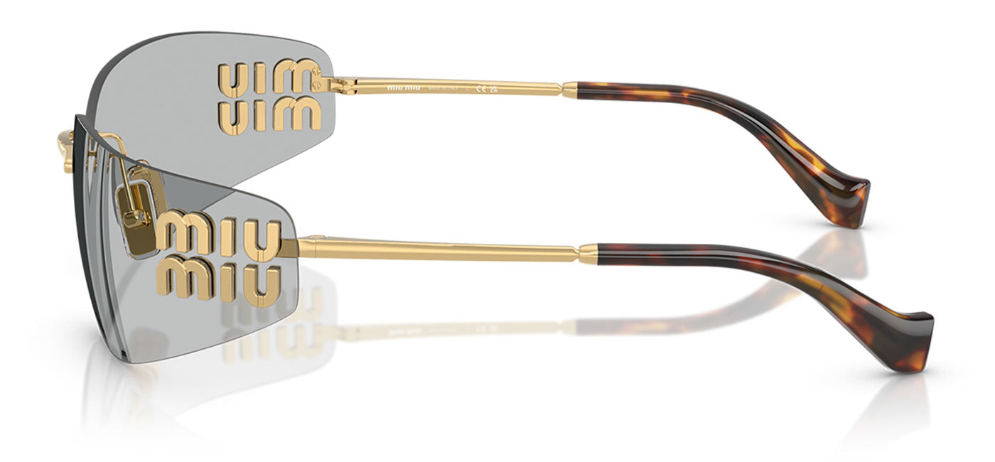 Miu Miu MU A51S Sunglasses - Gold / Light Grey