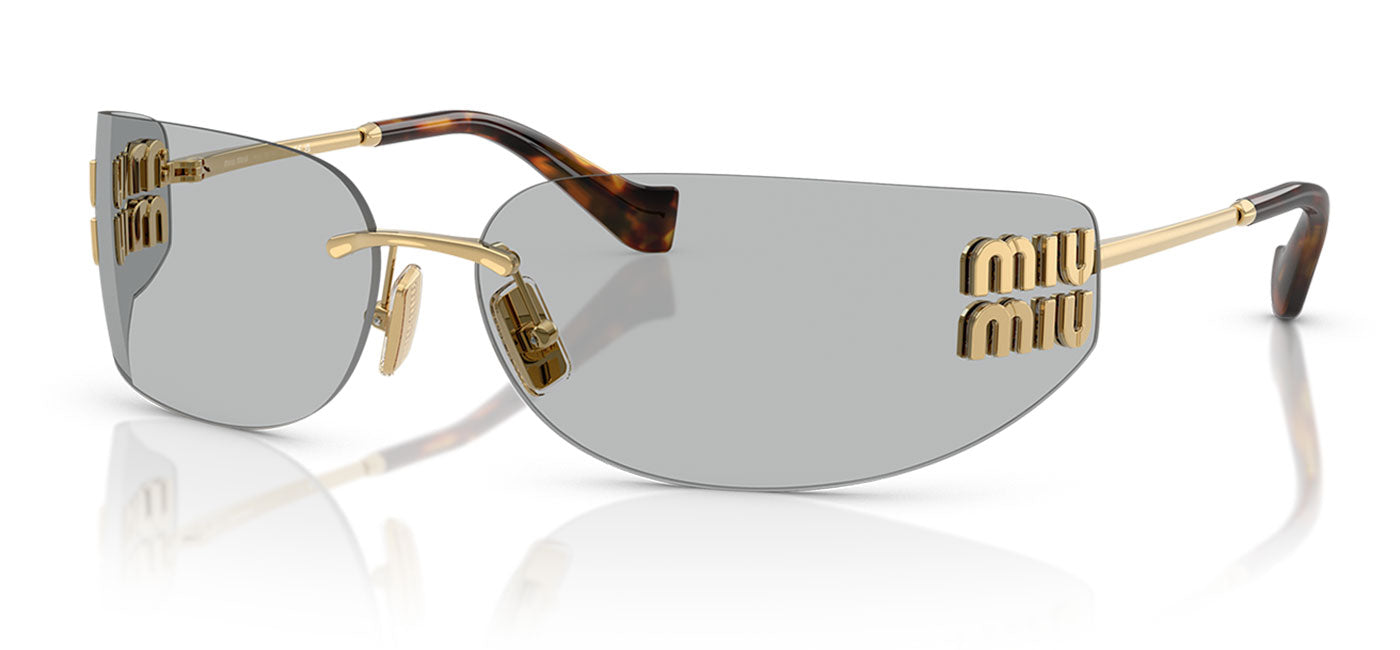 Miu Miu MU A51S Sunglasses - Gold / Light Grey