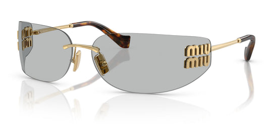 Miu Miu MU A51S Sunglasses - Gold / Light Grey