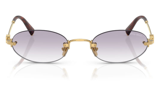 Miu Miu MU A54S Sunglasses - Gold / Dark Grey to Clear Gradient