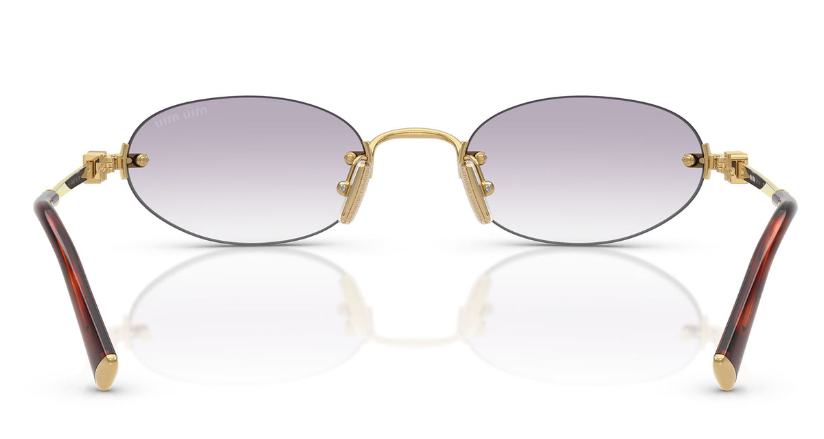 Miu Miu MU A54S Sunglasses - Gold / Dark Grey to Clear Gradient