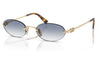 Miu Miu MU A54S Sunglasses - Pale Gold / Clear Gradient Light Blue