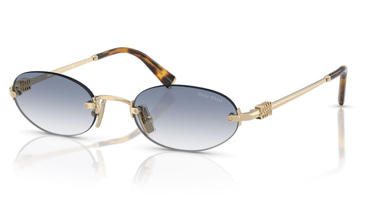 Miu Miu MU A54S Sunglasses - Pale Gold / Clear Gradient Light Blue
